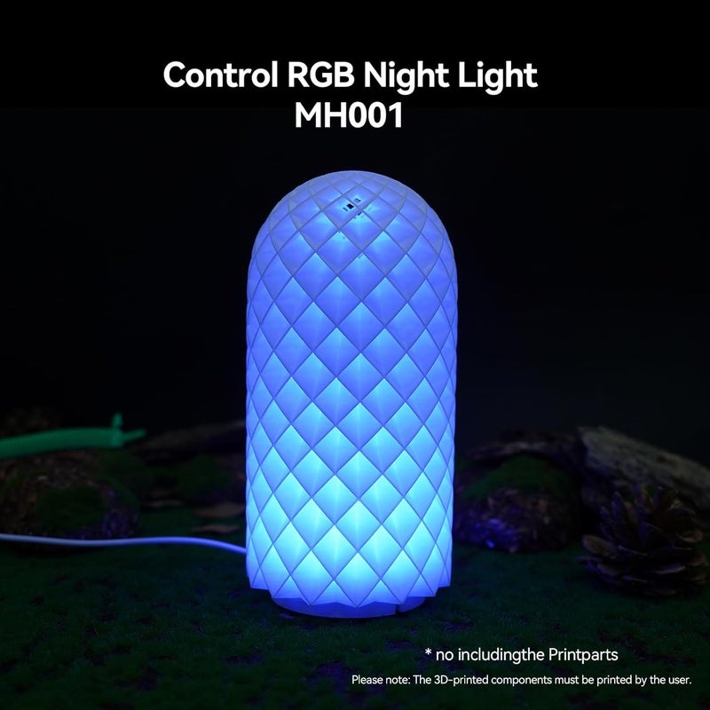 3DZWMAN Remote Control RGB LED Lamp Kit 001 with Power Outage Color Storage for Bambu Lab H2D/X1/P1P/A1 Multicolor Button Battery Makerworld 3D Printed DIY Hardware Model Spare Parts 5V USB Powered（6kit） - Image 2